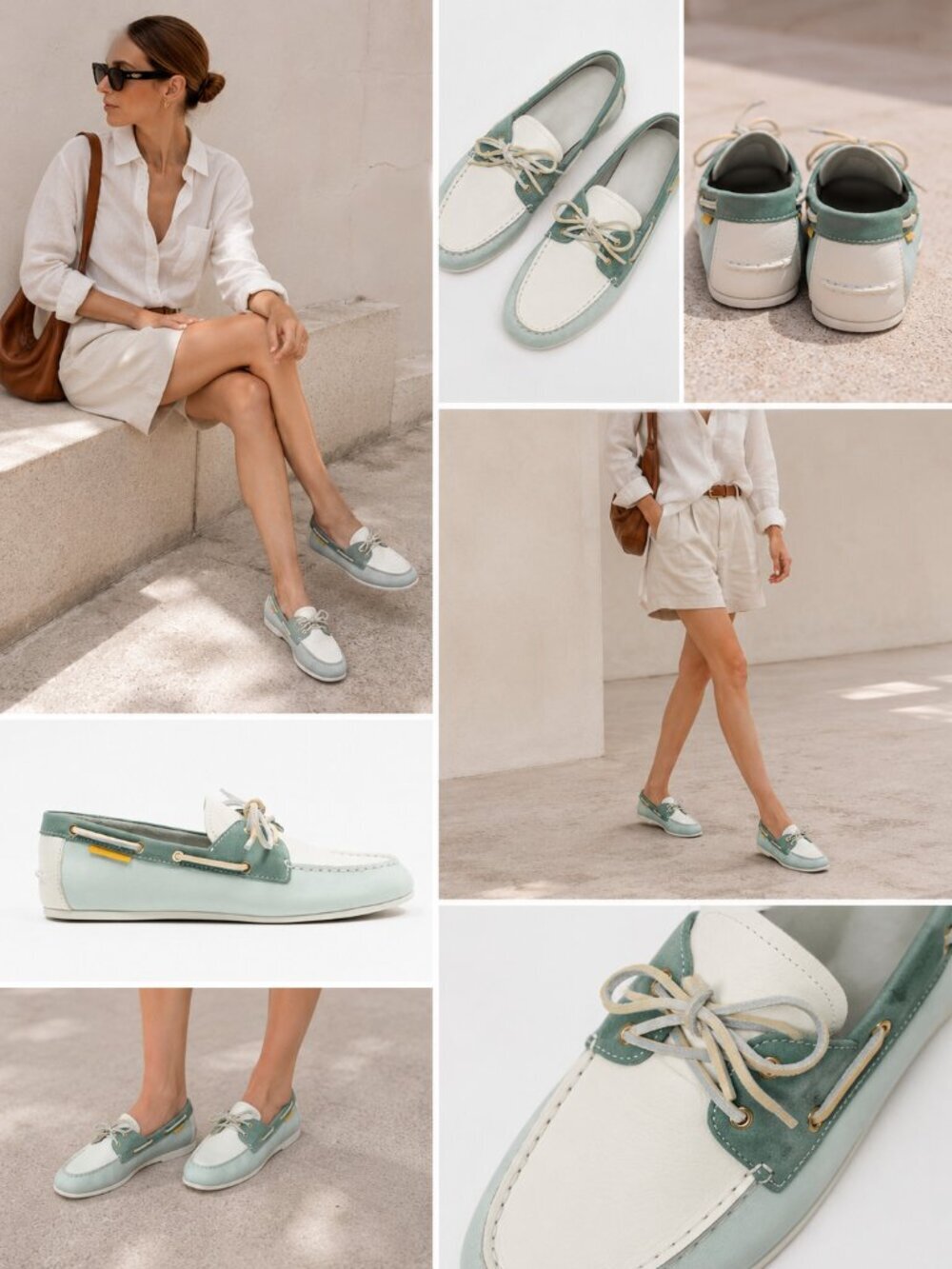 Oncept Boca Boat Shoes Womens US 9 Blue White Italian Leather Comfort Lace Up
